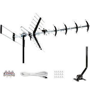 Digital OTA Antenna with Installation Kit & J Mount for 4K 1080P VHF UHF